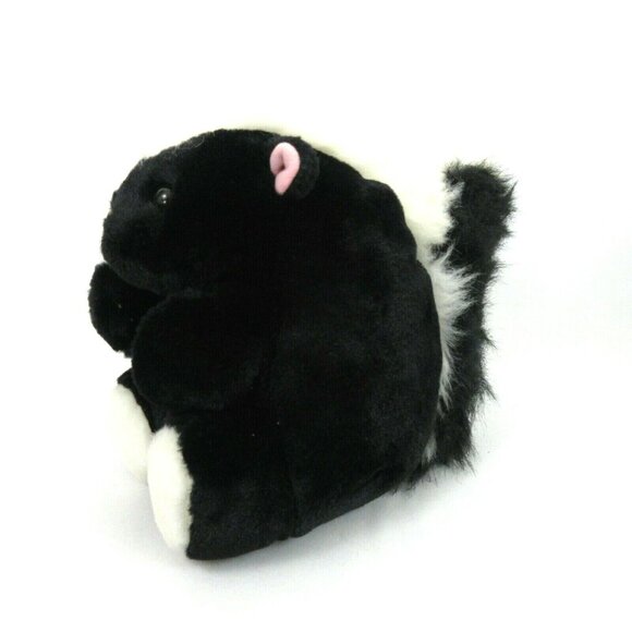 Caltoy Black & White Skunk Plush 10" Sitting Stuffed Animal Tail Stitch Attached - Picture 3 of 6